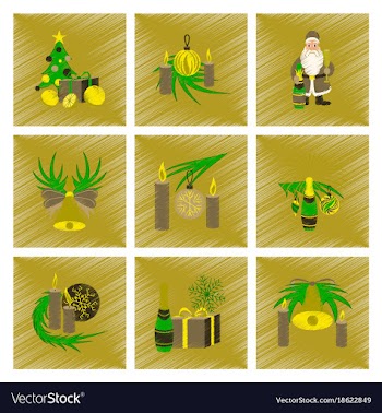 Assembly flat shading style christmas tree bells vector image