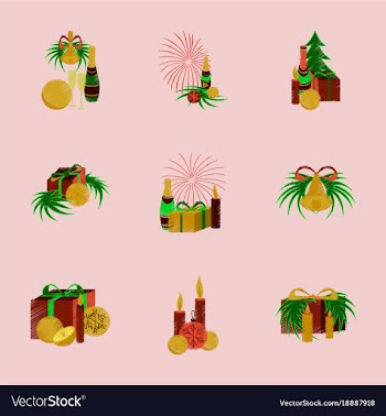 Assembly flat shading style christmas tree bells vector image