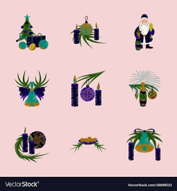 Assembly flat shading style christmas tree bells vector image