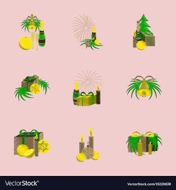 Assembly flat shading style christmas tree bells vector image