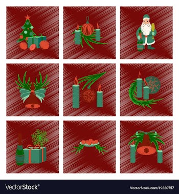 Assembly flat shading style christmas tree bells vector image