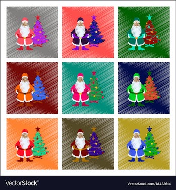 Assembly flat shading style christmas tree santa vector image