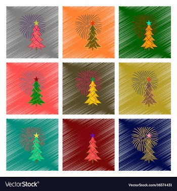 Assembly flat shading style christmas tree vector image