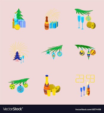 Assembly flat shading style christmas tree vector image
