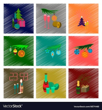 Assembly flat shading style christmas tree vector image
