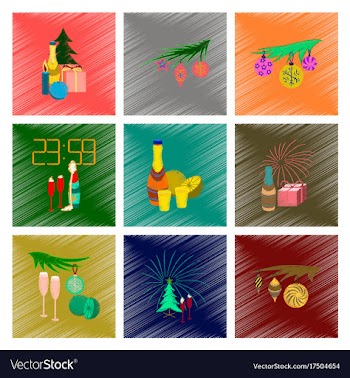 Assembly flat shading style christmas tree vector image