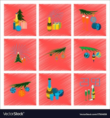Assembly flat shading style christmas tree vector image