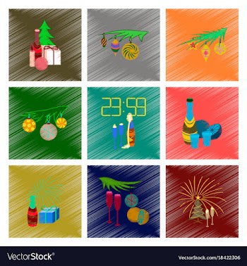 Assembly flat shading style christmas tree vector image