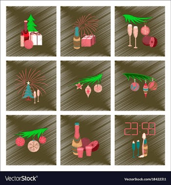 Assembly flat shading style christmas tree vector image