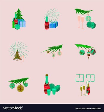 Assembly flat shading style christmas tree vector image