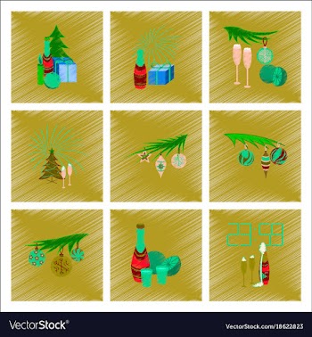 Assembly flat shading style christmas tree vector image