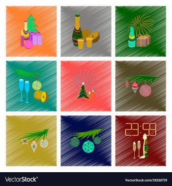 Assembly flat shading style christmas tree vector image