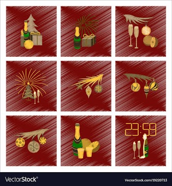Assembly flat shading style christmas tree vector image