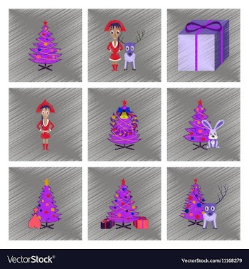 Assembly flat shading style Christmas vector image