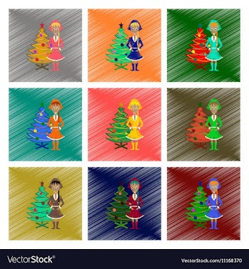 Assembly flat shading style Christmas vector image