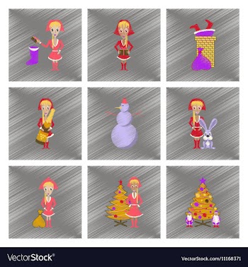 Assembly flat shading style Christmas vector image