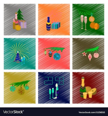 Assembly flat shading style Christmas vector image