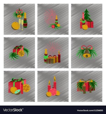 Assembly flat shading style Christmas vector image