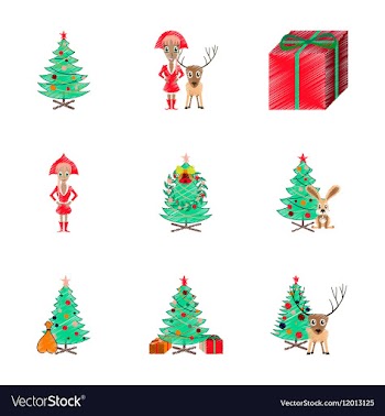 Assembly flat shading style Christmas vector image