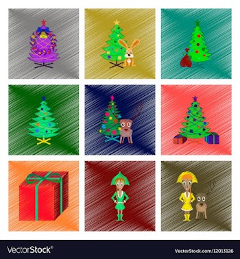 Assembly flat shading style Christmas vector image