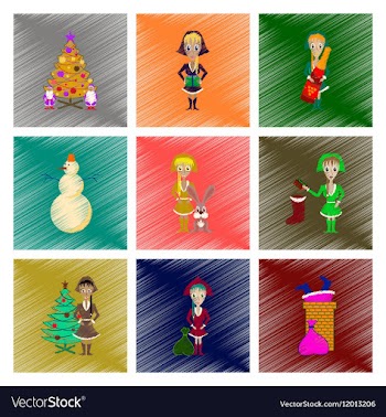 Assembly flat shading style Christmas vector image