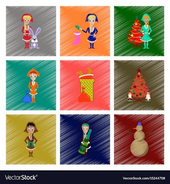 Assembly flat shading style christmas vector image