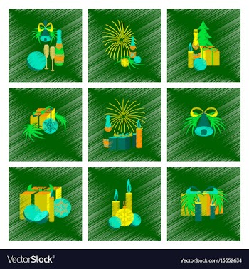 Assembly flat shading style christmas vector image