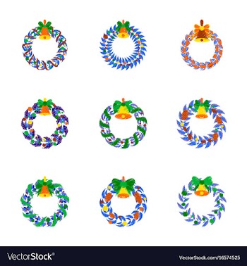 Assembly flat shading style christmas wreath vector image