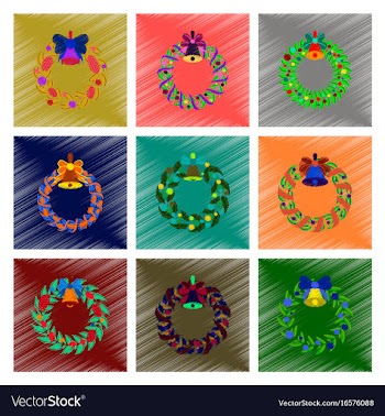 Assembly flat shading style christmas wreath vector image