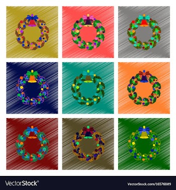 Assembly flat shading style christmas wreath vector image