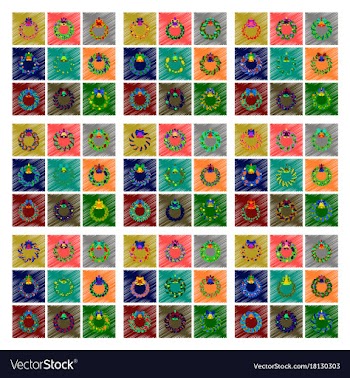 Assembly flat shading style christmas wreath vector image