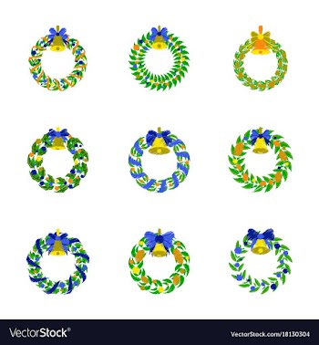 Assembly flat shading style christmas wreath vector image
