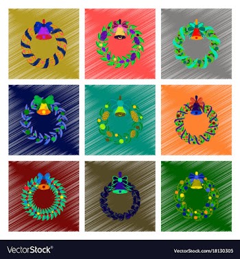 Assembly flat shading style christmas wreath vector image