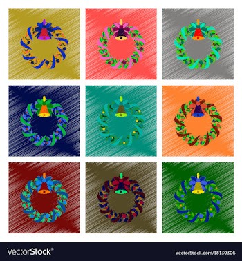 Assembly flat shading style christmas wreath vector image