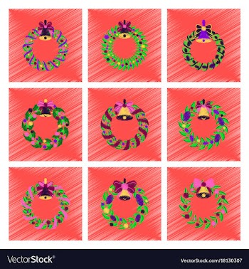 Assembly flat shading style christmas wreath vector image