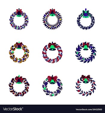 Assembly flat shading style christmas wreath vector image
