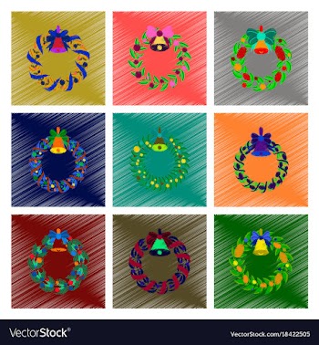 Assembly flat shading style christmas wreath vector image