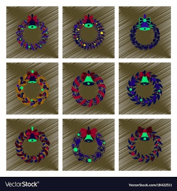 Assembly flat shading style christmas wreath vector image