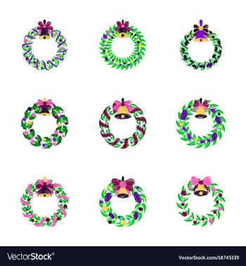 Assembly flat shading style christmas wreath vector image