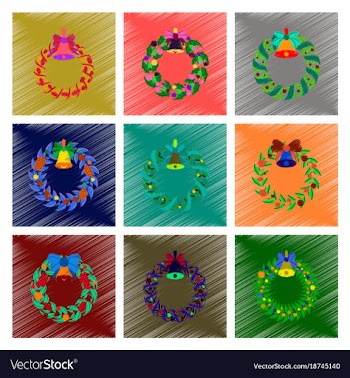 Assembly flat shading style christmas wreath vector image