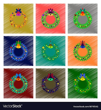 Assembly flat shading style christmas wreath vector image