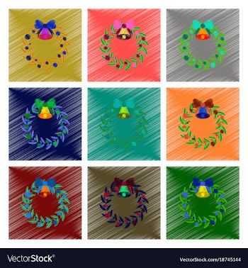 Assembly flat shading style christmas wreath vector image