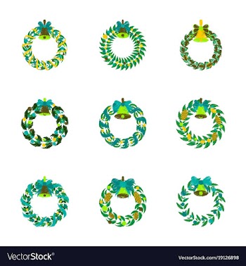 Assembly flat shading style christmas wreath vector image
