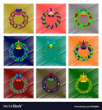 Assembly flat shading style christmas wreath vector image