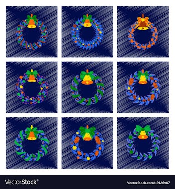 Assembly flat shading style christmas wreath vector image