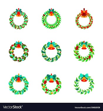 Assembly flat shading style christmas wreath vector image