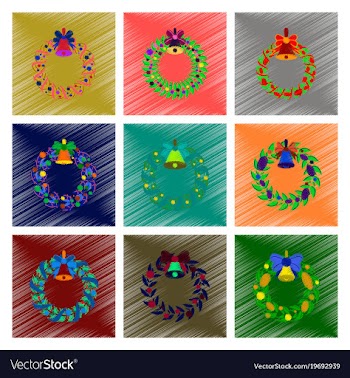 Assembly flat shading style christmas wreath vector image