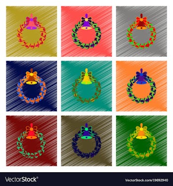 Assembly flat shading style christmas wreath vector image
