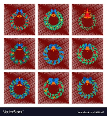 Assembly flat shading style christmas wreath vector image