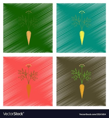 Assembly flat shading style daucus vector image